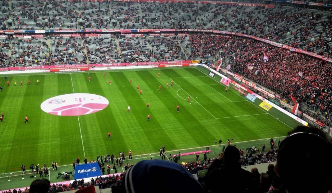 Bayern Munich preparing for a match at the Allianz Arena