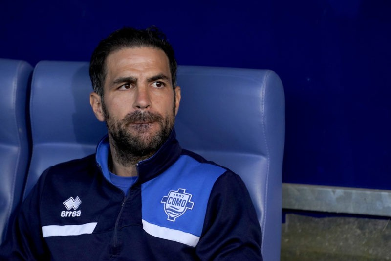 COMO, ITALY - MAY 10: Cesc Fabregas of Como Calcio looks during the match beteween Como Calcio and Cosenza Calcio serie B at Stadio G. Sinigaglia on May 10, 2024 in Como, Italy. (Photo by Pier Marco Tacca/Getty Images)