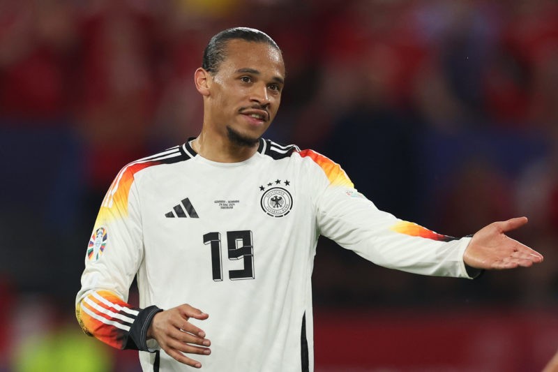 DORTMUND, GERMANY - JUNE 29: Leroy Sane of Germany reacts during the UEFA EURO 2024 round of 16 match between Germany and Denmark at Football Stadium Dortmund on June 29, 2024 in Dortmund, Germany. (Photo by Alexander Hassenstein/Getty Images)