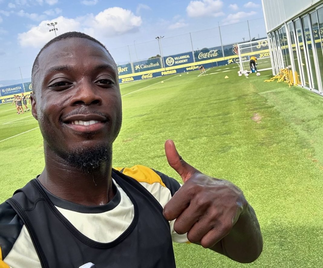 Nicolas Pepe in training with Villarreal (Photo via Villarreal on Instagram)