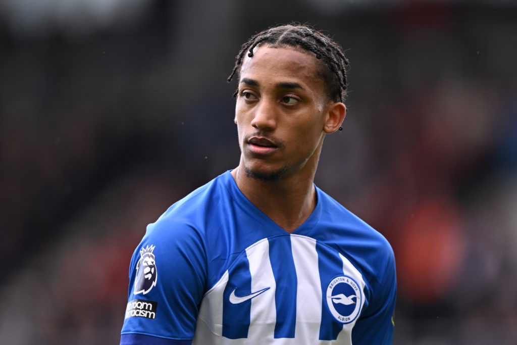 BOURNEMOUTH, ENGLAND - APRIL 28: Joao Pedro of Brighton looks on during the Premier League match between AFC Bournemouth and Brighton & Hove Albion at Vitality Stadium on April 28, 2024 in Bournemouth, England. (Photo by Mike Hewitt/Getty Images) (Photo by Mike Hewitt/Getty Images)