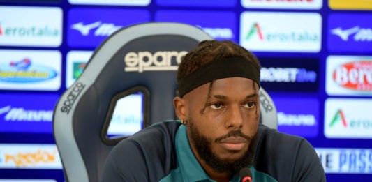 ROME, ITALY - AUGUST 13: New signing Nuno Tavares of SS Lazio is unveiled during a press conference at Formello sport centre on August 13, 2024 in Rome, Italy. (Photo by Marco Rosi - SS Lazio/Getty Images)