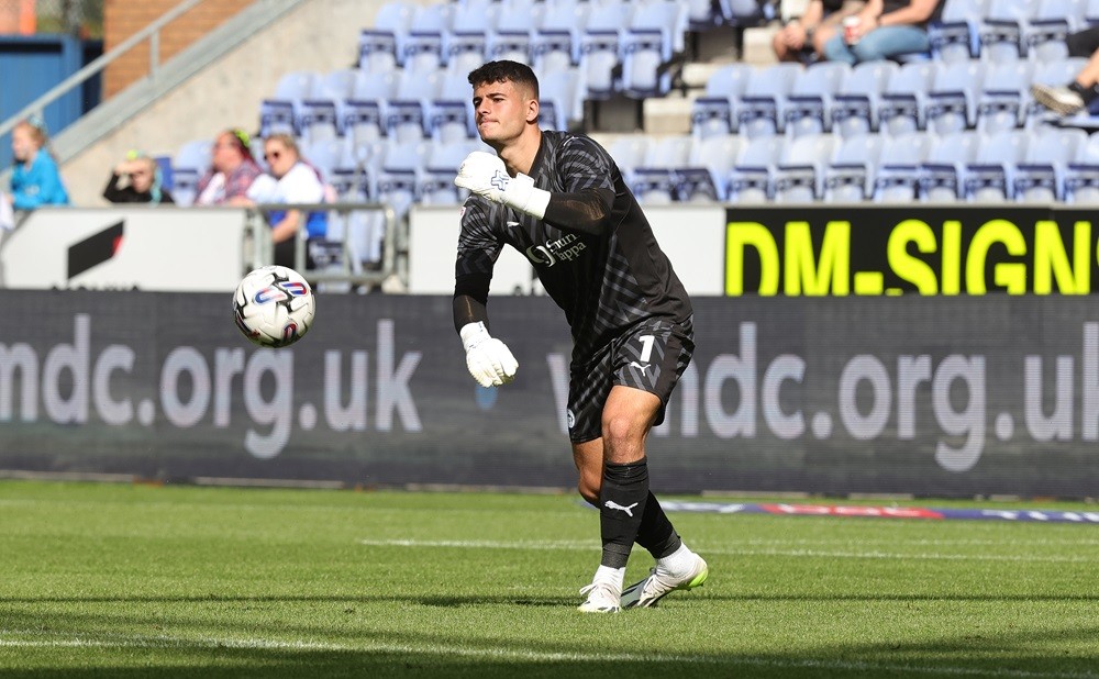 WIGAN, ENGLAND: Sam Tickle of Wigan Athletic in action during the Sky Bet League One match between Wigan Athletic and Northampton Town at DW Stadium on August 12, 2023. (Photo by Pete Norton/Getty Images)