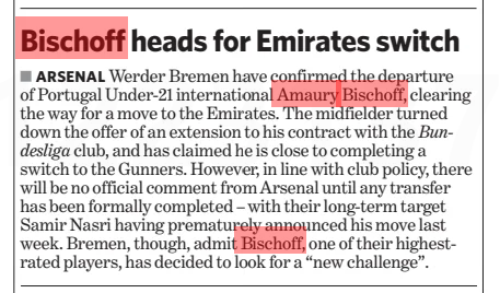  Skip to main contentSwitch To Accessibility Mode Catalog For You More The Independent 2 Jul 2008 Gift Cards Hotspot Buttons.Search Options Aa Aa Aa Aa Aa Aa Aa Aa Aa My Publication The Independent 2 Jul 2008 Page View Text View Reporters user-pictures/e65581a4-dbf2-4bf2-b2ef-0956bf4decf5 Ben Kentish user-pictures/d83afe1f-caff-4838-9822-d7667621d6f2 Ed Malyon user-pictures/668f830f-0315-4b9f-b203-9137df4862af Steve Bunce user-pictures/4b5ad574-4b77-4645-8baa-c6507e358ba9 Joe Watts user-pictures/26f2a724-96e9-4feb-b83b-e99a97ac26c4 Caroline Mortimer user-pictures/cf517d4c-ff6d-4b4c-98c2-1cb62790d761 Katie Forster user-pictures/34b56f04-7ed9-4c2b-94ea-6b3bcde13916 Matthew Norman user-pictures/dcfa2451-85d3-4f79-85e9-91bbb58a8cf0 Jack Pitt-Brooke user-pictures/4037322c-a119-4b9c-a48f-00eb67b63859 Andrew Woodcock user-pictures/c315c45a-23b1-4e78-bff1-7eb11c086477 Patrick Cockburn user-pictures/5a9684c0-47a7-4746-9ada-ef79e6285999 Andrew Buncombe user-pictures/34b90b00-21a6-4b30-b0a3-985b1dd25daf Jon Sharman user-pictures/3f3bf980-a815-45d9-8da9-7f65316c7fb8 Lucy Pasha-Robinson user-pictures/68a2c339-4bf9-4f44-9a61-c83b2ecba9f8 Shaun Connolly user-pictures/3d82d5a2-731c-401a-9ad5-f75410eecfcb Catriona Webster user-pictures/713d7666-239f-4c56-961a-ef9e67efd30e Rachael Revesz user-pictures/e5a13cff-5b4c-48ca-946d-da0b3fcc3790 Ashley Cowburn user-pictures/83f79530-09f7-4af3-8348-5f8f99df0e83 Bethan McKernan user-pictures/4f3cf9cd-9705-4288-b205-008822cb34c6 Samuel Osborne user-pictures/69dbf50f-f16b-4a06-adec-45b5c5f73bf3 Emily Beament user-pictures/3ca07e7f-161e-48b1-b66a-c61f2256978e David Usborne This issue of The Independent brought to you by « July 2008 » SuMo Tu We Th Fr Sa 29 30 1 2 3 4 5 6 7 8 9 10 11 12 13 14 15 16 17 18 19 20 21 22 23 24 25 26 27 28 29 30 31 1 2 3 4 5 6 7 8 9 Listen Text View Print More Open this issue in PressReader App Navigated EnglishРусский EnglishРусский EnglishРусский EnglishРусский EnglishРусский EnglishРусский EnglishРусский EnglishРусский EnglishРусский EnglishРусский EnglishРусский EnglishРусский EnglishРусский EnglishРусский EnglishРусский EnglishРусский EnglishРусский EnglishРусский EnglishРусский EnglishРусский EnglishРусский EnglishРусский EnglishРусский EnglishРусский EnglishРусский EnglishРусский EnglishРусский EnglishРусский EnglishРусский EnglishРусский EnglishРусский EnglishРусский EnglishРусский EnglishРусский EnglishРусский EnglishРусский EnglishРусский EnglishРусский EnglishРусский EnglishРусский EnglishРусский EnglishРусский EnglishРусский EnglishРусский EnglishРусский EnglishРусский EnglishРусский EnglishРусский EnglishРусский EnglishРусский EnglishРусский EnglishРусский EnglishРусский EnglishРусский EnglishРусский EnglishРусский EnglishРусский EnglishРусский EnglishРусский EnglishРусский EnglishРусский EnglishРусский EnglishРусский EnglishРусский EnglishРусский EnglishРусский EnglishРусский EnglishРусский EnglishРусский EnglishРусский EnglishРусский EnglishРусский EnglishРусский EnglishРусский EnglishРусский EnglishРусский EnglishРусский EnglishРусский EnglishРусский EnglishРусский EnglishРусский EnglishРусский EnglishРусский EnglishРусский EnglishРусский EnglishРусский EnglishРусский EnglishРусский EnglishРусский EnglishРусский EnglishРусский EnglishРусский EnglishРусский EnglishРусский EnglishРусский EnglishРусский EnglishРусский EnglishРусский EnglishРусский EnglishРусский EnglishРусский EnglishРусский EnglishРусский EnglishРусский EnglishРусский Bischoff heads for Emirates switch The Independent2 Jul 2008 Werder Bremen have confirmed the departure of Portugal Under-21 international Amaury Bischoff, clearing the way for a move to the Emirates. The midfielder turned down the offer of an extension to his contract with the Bundesliga club, and has claimed he is close to completing a switch to the Gunners. However, in line with club policy, there will be no official comment from Arsenal until any transfer has been formally completed – with their long-term target Samir Nasri having prematurely announced his move last week. Bremen, though, admit Bischoff, one of their highestrated players, has decided to look for a “new challenge”. Article Name:Bischoff heads for Emirates switch Publication:The Independent Start Page:53 End Page:53