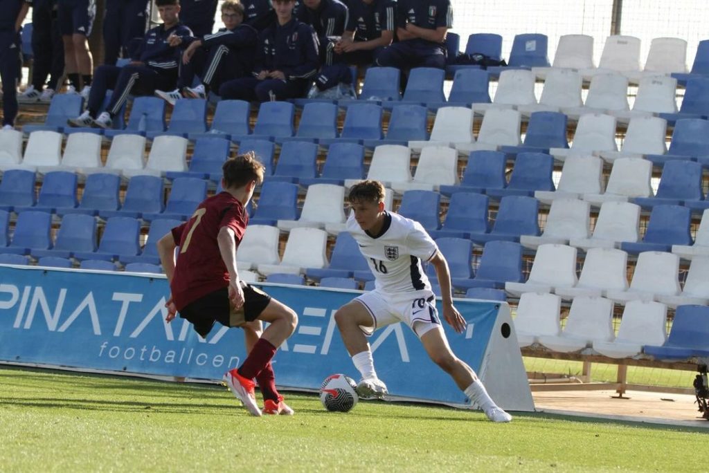 Theo Julienne playing for the England youth teams (Photo via Julienne on Instagram)