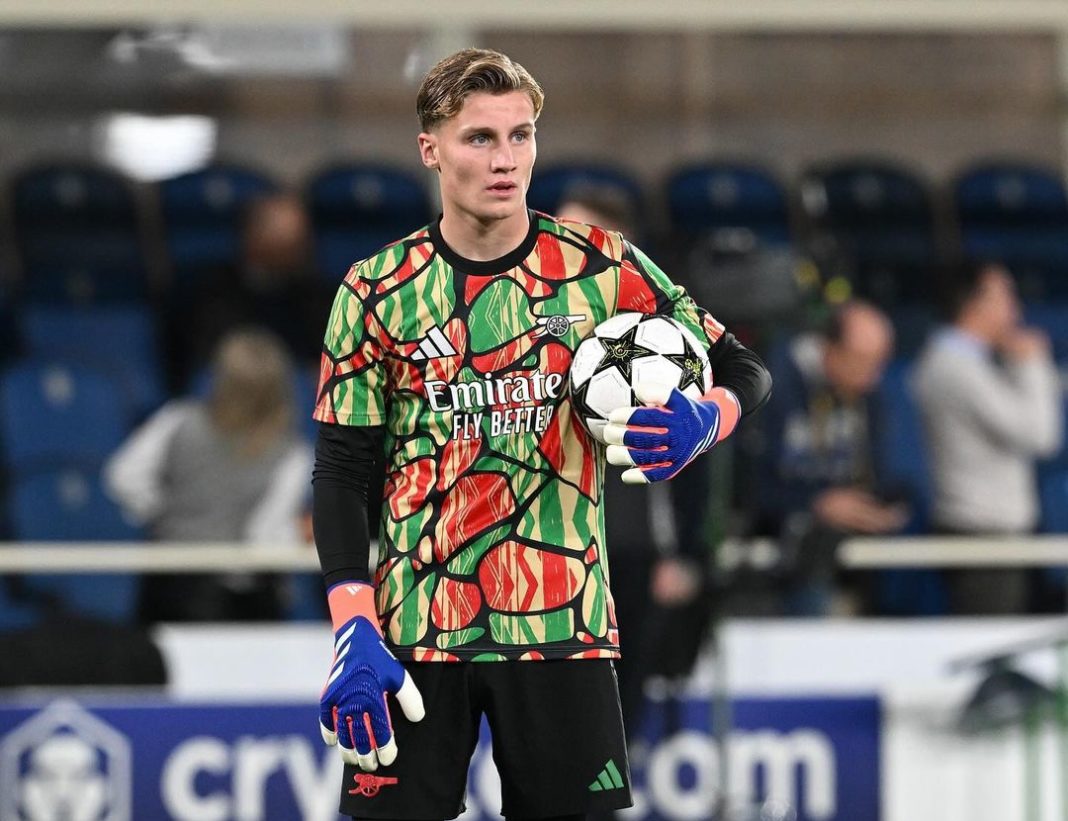 Arsenal's Jack Porter ahead of their match against Atalanta (Photo via Porter on Instagram)