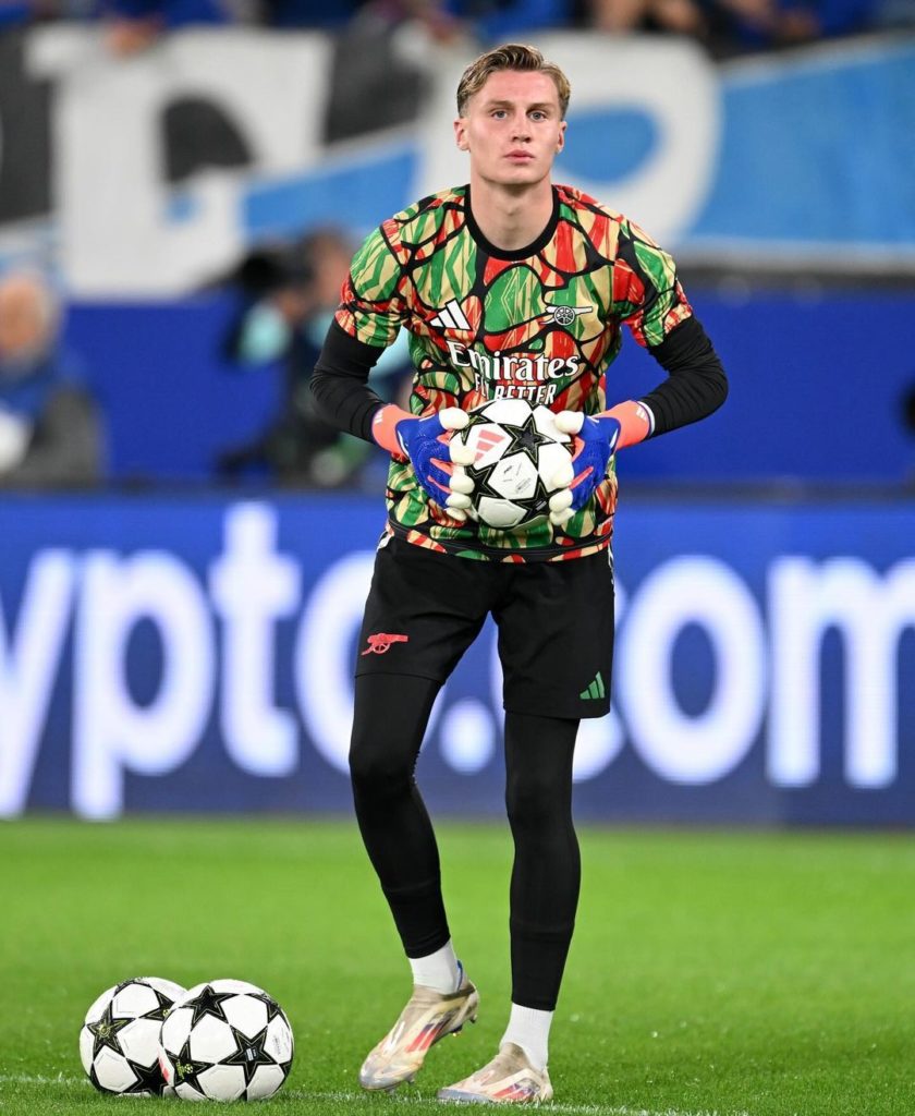 Arsenal's Jack Porter ahead of their match against Atalanta (Photo via Porter on Instagram)