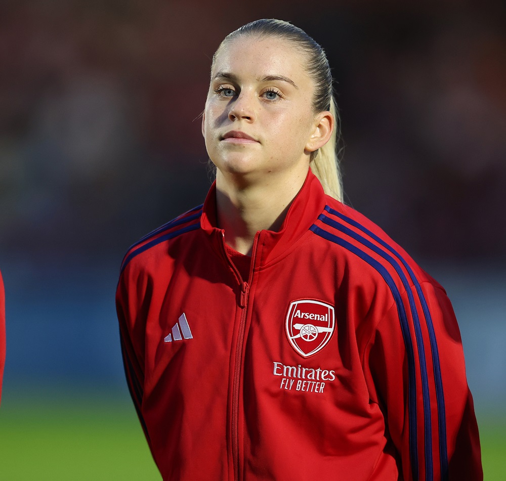 BOREHAMWOOD, ENGLAND: Alessia Russo of Arsenal Football Club during the UEFA Women's Champions League 2024/25 First Round Mini-Tournament Final match between Arsenal and Rosenborg at Meadow Park on September 07, 2024. (Photo by Richard Pelham/Getty Images)