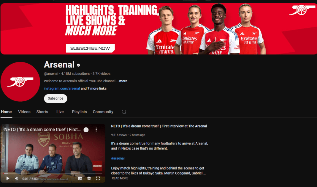 arsenal youtube