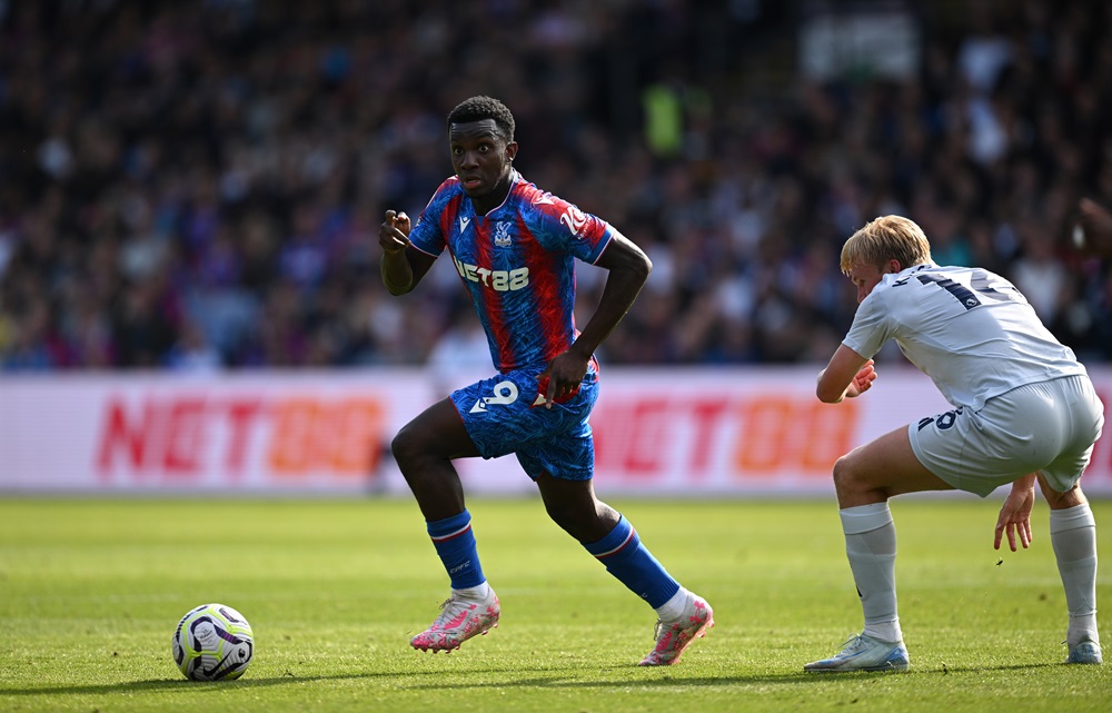 LONDON, ENGLAND: Eddie Nketiah of Crystal Palace during the Premier League match between Crystal Palace FC and Leicester City FC at Selhurst Park on September 14, 2024. (Photo by Justin Setterfield/Getty Images)