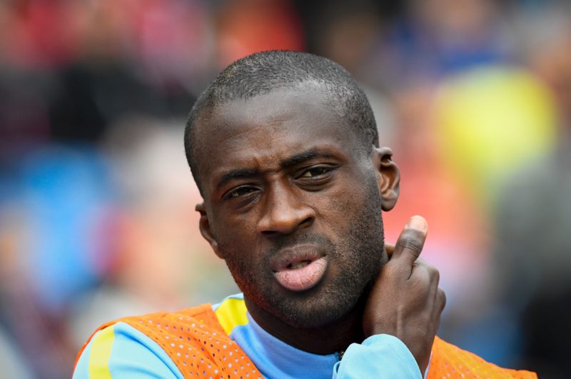 Manchester City's Ivory Coast midfielder Yaya Toure enters the pitch prior to the friendly football match between Arsenal and Manchester City at the Ullevi stadium in Gothenburg on August 7, 2016. (Photo credit JONATHAN NACKSTRAND/AFP via Getty Images)