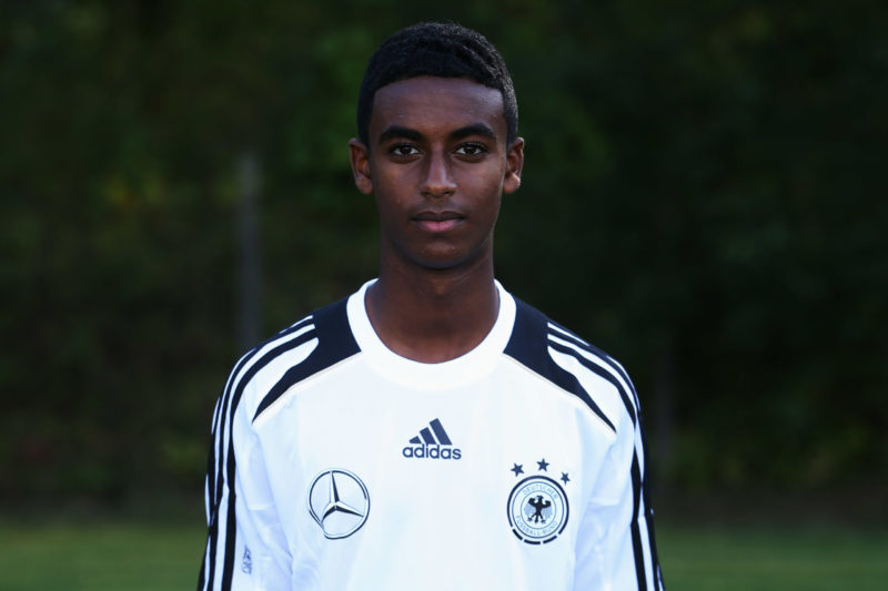 SCHWERIN, GERMANY - SEPTEMBER 12: Gedion Zelalem poses during the U16 Germany Team Presentation on September 12, 2012 in Schwerin, Germany. (Photo by Joern Pollex/Bongarts/Getty Images)