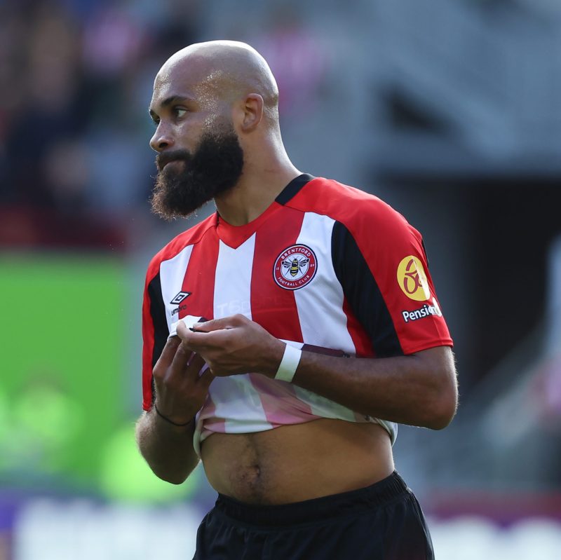 BRENTFORD, ENGLAND - SEPTEMBER 28: Bryan Mbeumo of Brentford during the Premier League match between Brentford FC and West Ham United FC at Brentford Community Stadium on September 28, 2024 in Brentford, England. (Photo by Richard Pelham/Getty Images)