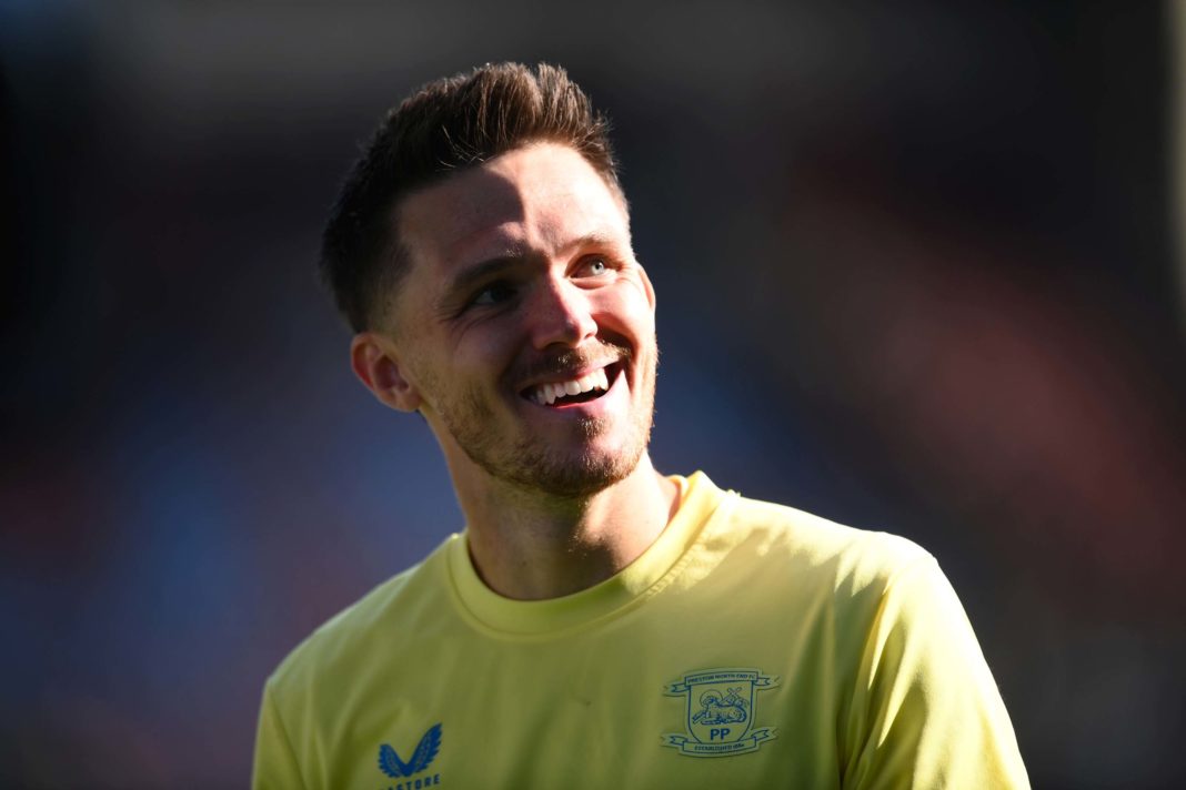 BURNLEY, ENGLAND - OCTOBER 05: Freddie Woodman of Preston North End reacts during the Sky Bet Championship match between Burnley FC and Preston North End FC at Turf Moor on October 05, 2024 in Burnley, England. (Photo by Ben Roberts Photo/Getty Images)