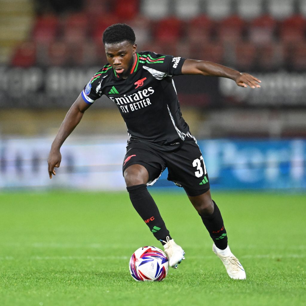 Nathan Butler-Oyedeji plays for the Arsenal u21s (Photo via Arsenal Academy on Twitter)