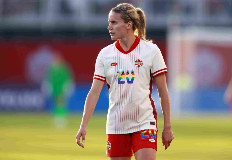 TORONTO, ON - JUNE 04: Cloe Lacasse #20 of Canada looks on during an International Friendly match against Mexico at BMO Field on June 4, 2024 in Toronto, Ontario, Canada. (Photo by Vaughn Ridley/Getty Images)